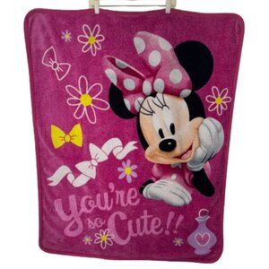 Disney Pink Mini Mouse "You're So Cute" Blanket - 45 1/2" x 37 1/2"